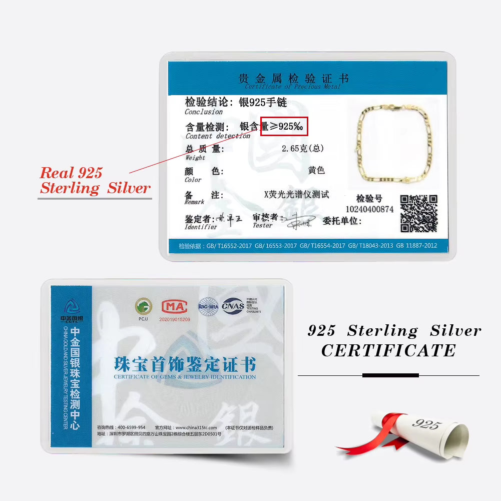 RINNTIN SB66 925 Sterling Silver Jewelry Figaro Chain Bracelet Multiple Width Chunky Bracelets Cuban Link Bracelet for Women Men