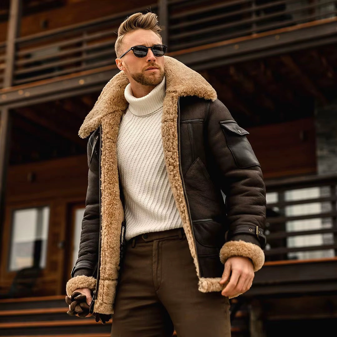 S-5XL Men'S Jacket One Piece Winter Coat Thickened Lapel Trench Coat for Winter Thicken Jackets for Male