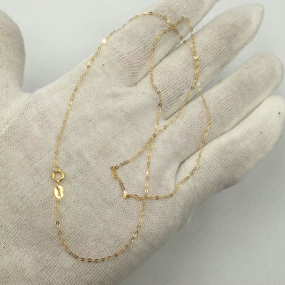 High Quality Au750 18Inch Real Solid 18K Gold Choker Necklace-About 0.3 Gram/Necklace