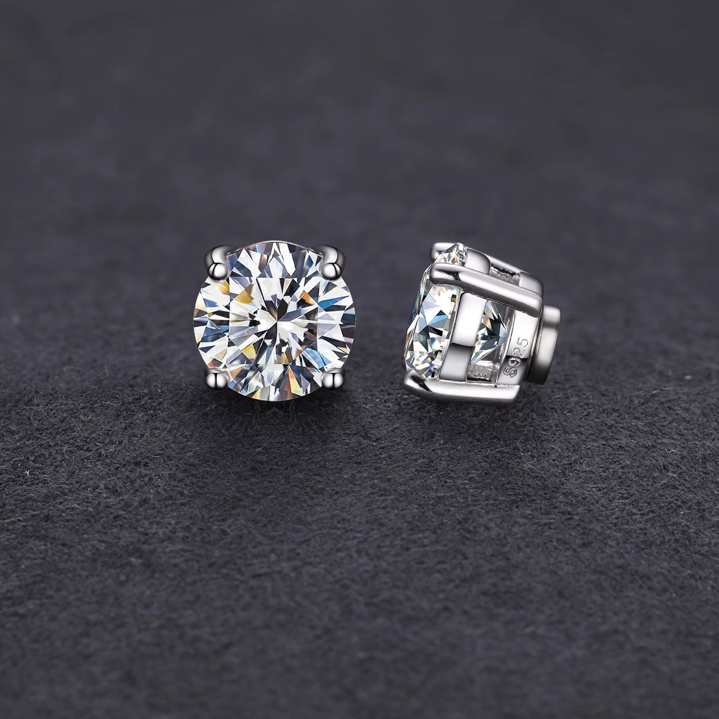 Pass Diamond Tester 5Mm 6.5Mm 8Mm Moissanite Magnetic Earrings 925 Sterling Silver Mossanite Diamond Halo Stud Earrings for Men