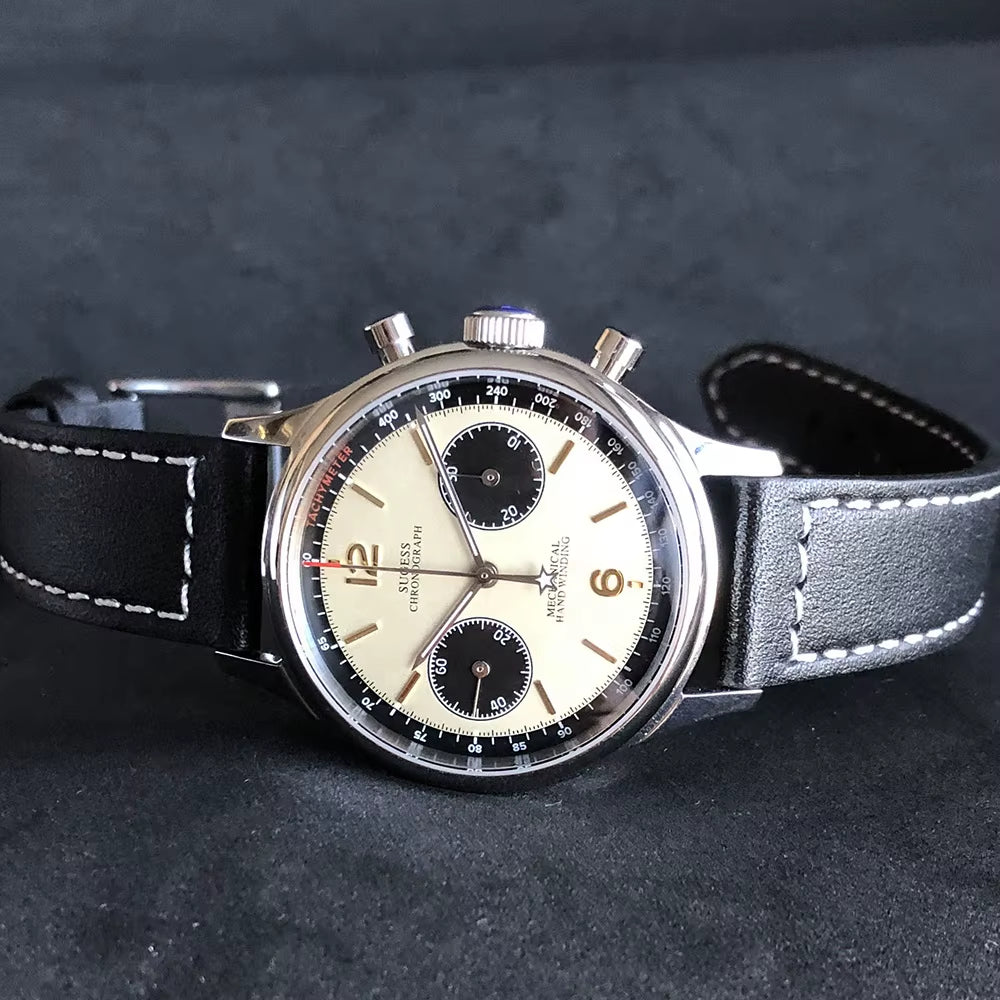 Rts Stock Drop Ship Luxury 5Atm Panda Eyes 1963 Seagull St1901 Chronograph Automatic Mechanical Movement Watch Man for Sale