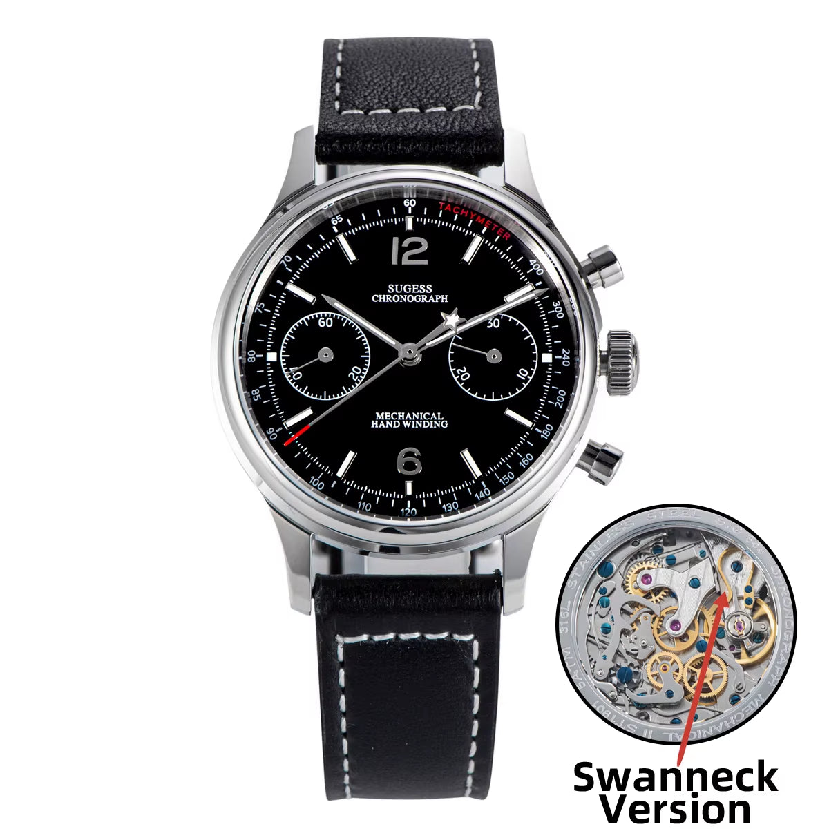 Rts Stock Drop Ship Luxury 5Atm Panda Eyes 1963 Seagull St1901 Chronograph Automatic Mechanical Movement Watch Man for Sale