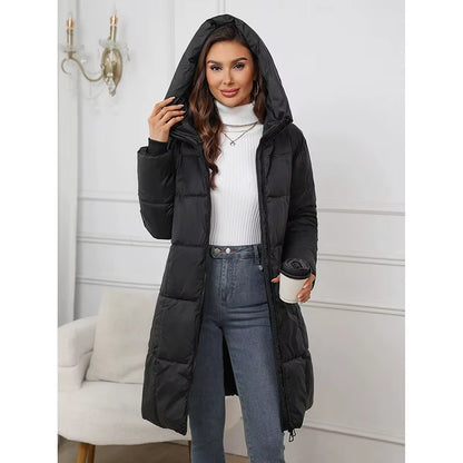 Women Winter Thicken down Cotton Jacket 2025 New Women Long Cotton Padded Jacket Women Loose Hooded Parkas Coat Women Outwear