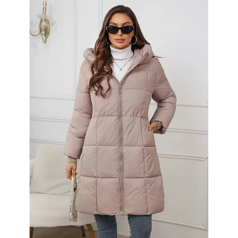 Women Winter Thicken down Cotton Jacket 2025 New Women Long Cotton Padded Jacket Women Loose Hooded Parkas Coat Women Outwear