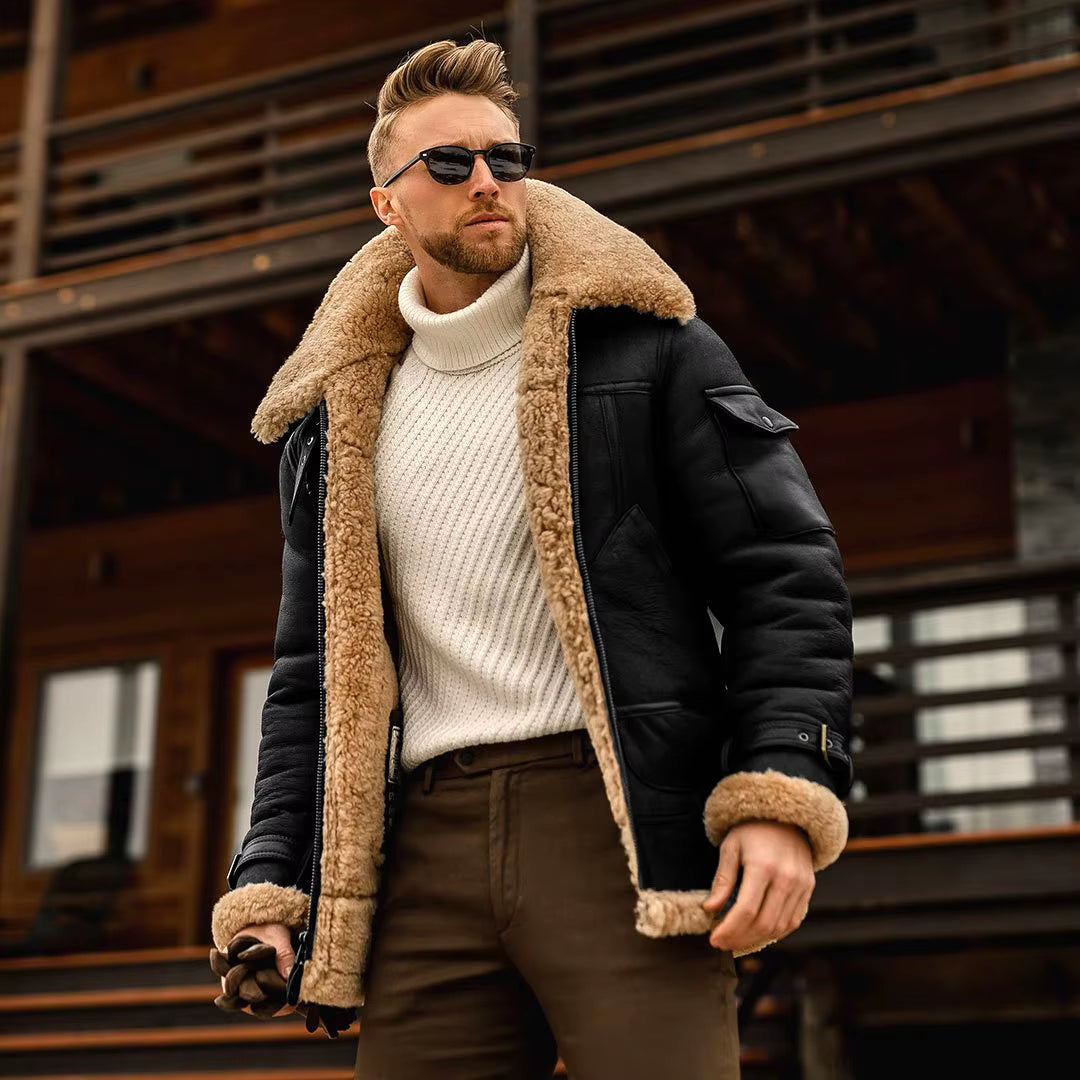 S-5XL Men'S Jacket One Piece Winter Coat Thickened Lapel Trench Coat for Winter Thicken Jackets for Male