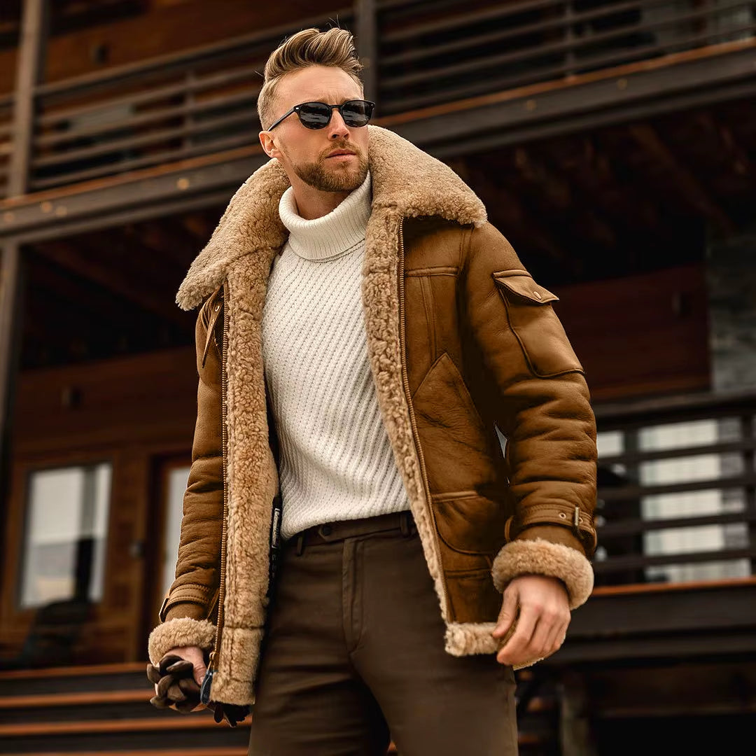 S-5XL Men'S Jacket One Piece Winter Coat Thickened Lapel Trench Coat for Winter Thicken Jackets for Male