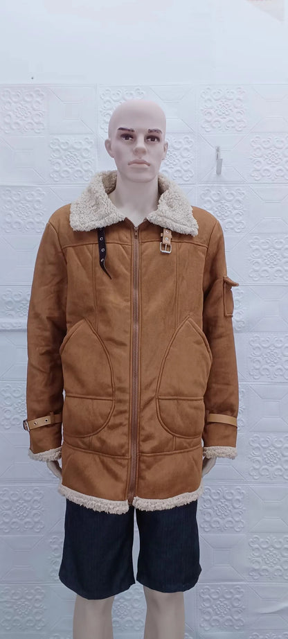 S-5XL Men'S Jacket One Piece Winter Coat Thickened Lapel Trench Coat for Winter Thicken Jackets for Male