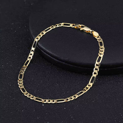 RINNTIN SB66 925 Sterling Silver Jewelry Figaro Chain Bracelet Multiple Width Chunky Bracelets Cuban Link Bracelet for Women Men