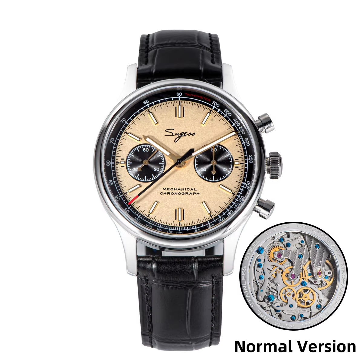 Rts Stock Drop Ship Luxury 5Atm Panda Eyes 1963 Seagull St1901 Chronograph Automatic Mechanical Movement Watch Man for Sale