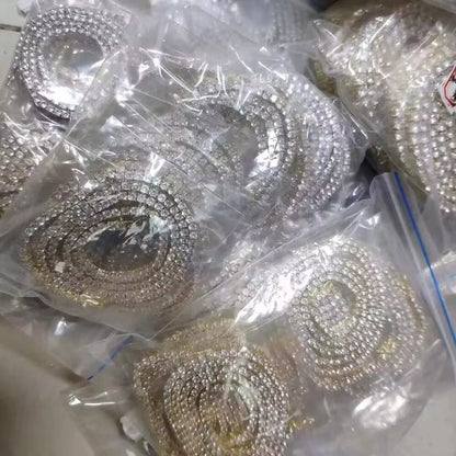 Wholesale Women Jewelry Accessories Fashion Iced Out Tennis Chain Custom Brass Zircon Diamond Hip Hop Jewelry CZ Tennis Necklace