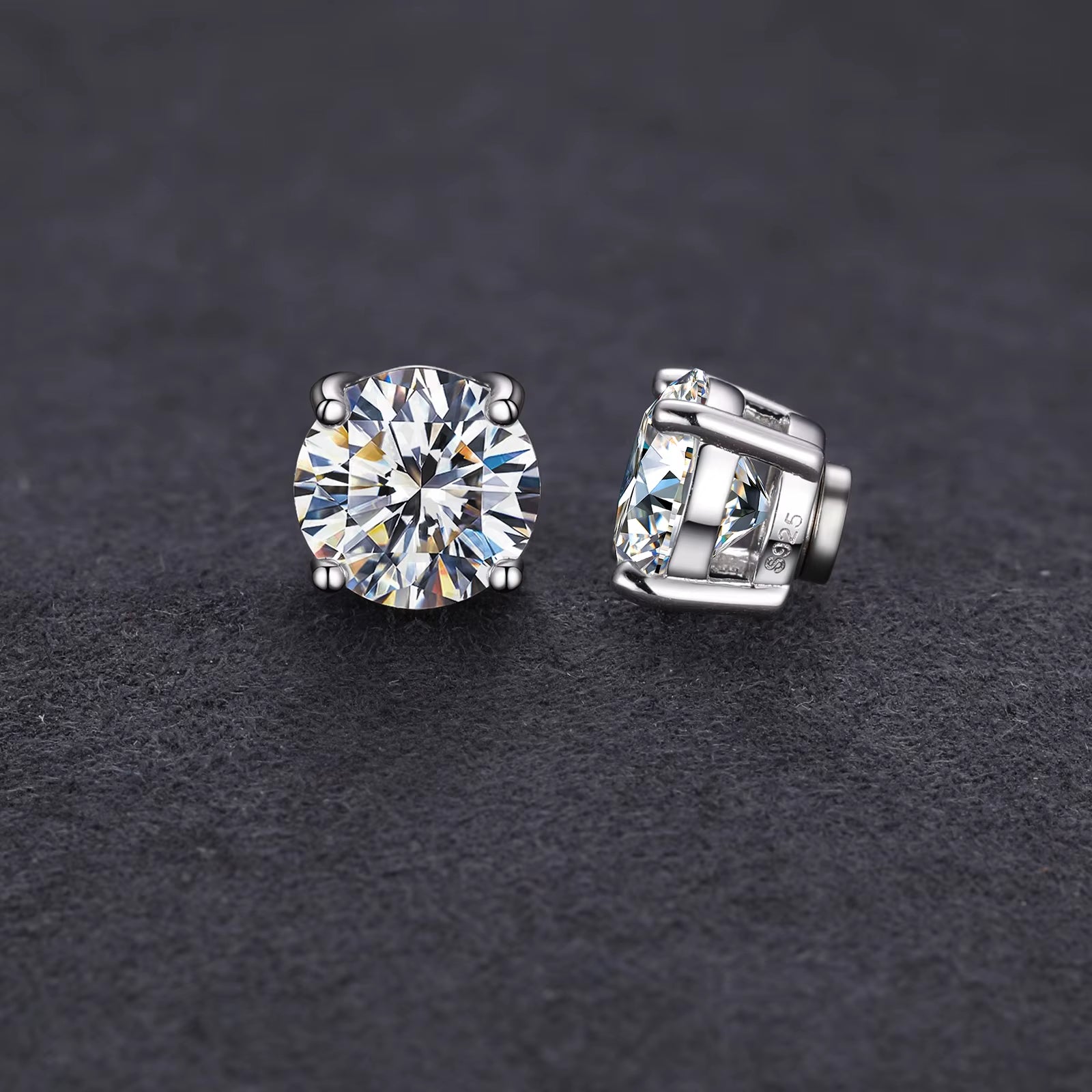 Pass Diamond Tester 5Mm 6.5Mm 8Mm Moissanite Magnetic Earrings 925 Sterling Silver Mossanite Diamond Halo Stud Earrings for Men
