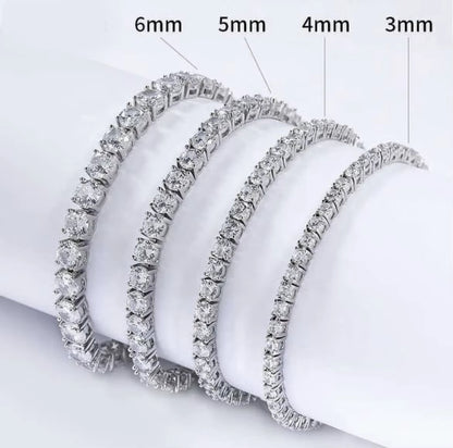 Wholesale Price 925 Sterling Silver Necklace 2Mm-6.5Mm Wide 5A CZ Diamond Tennis Chain Jewelry