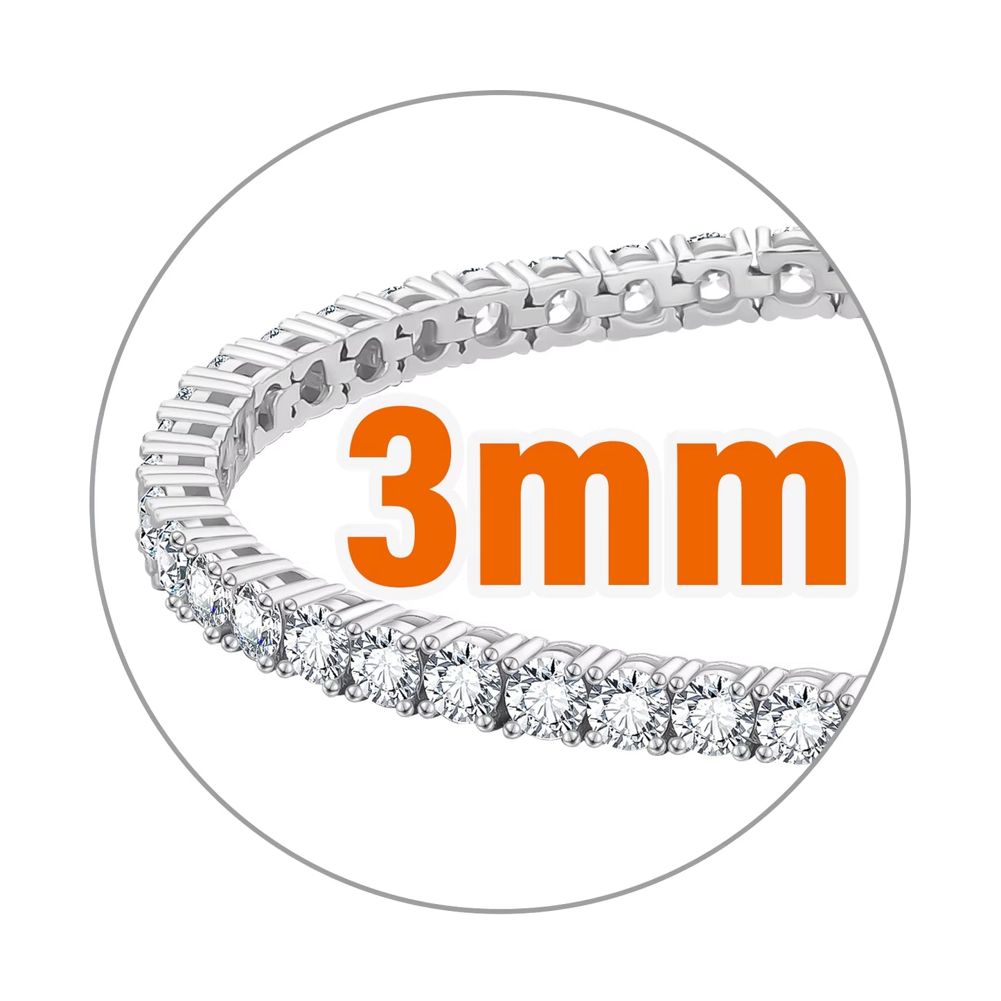 925 Sterling Silver Vvs Moissanite Chain 2Mm 3Mm 4Mm 5Mm White Gold Women Men Fine Jewelry Gifts Gra Lab Diamond Tennis Bracelet