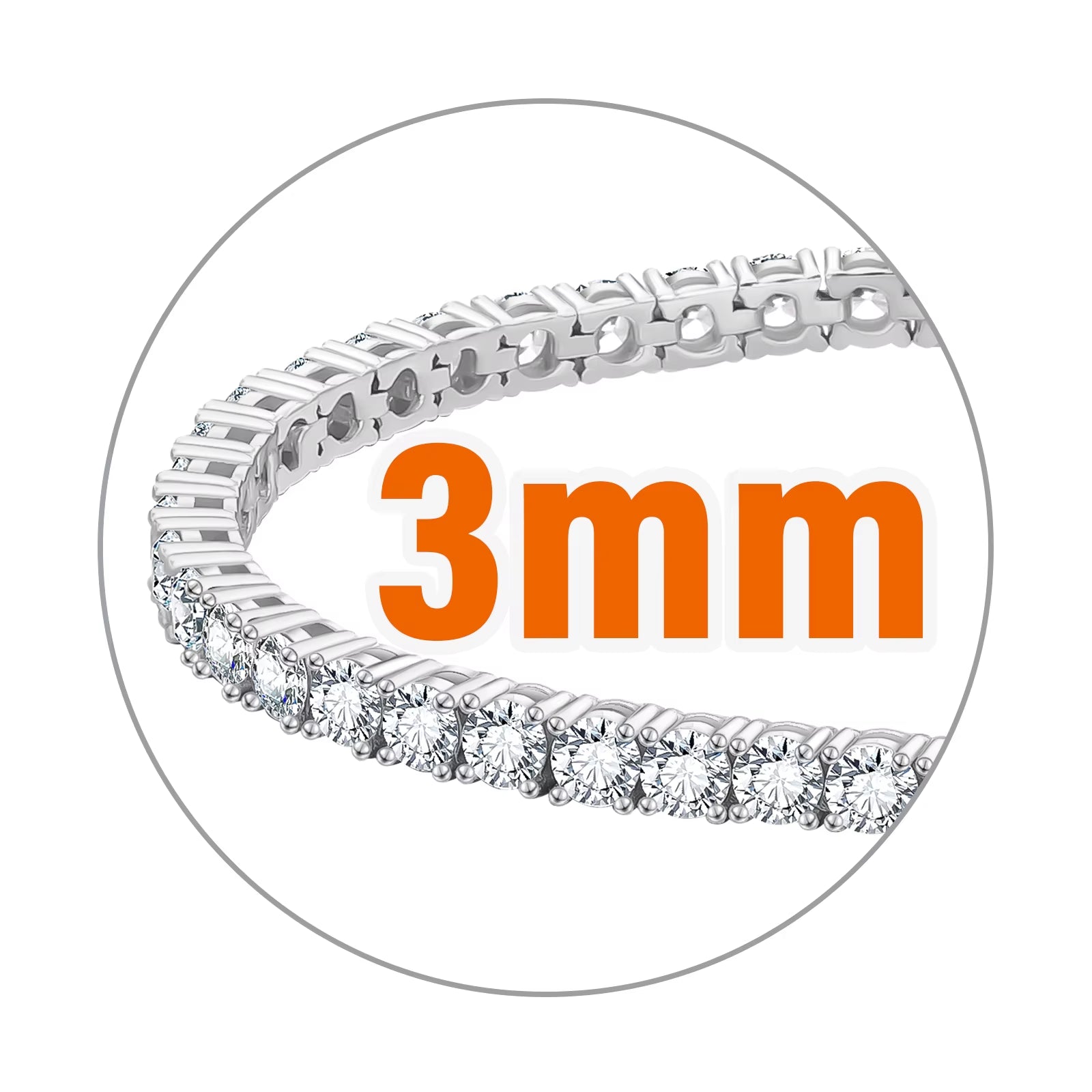 925 Sterling Silver Vvs Moissanite Chain 2Mm 3Mm 4Mm 5Mm White Gold Women Men Fine Jewelry Gifts Gra Lab Diamond Tennis Bracelet