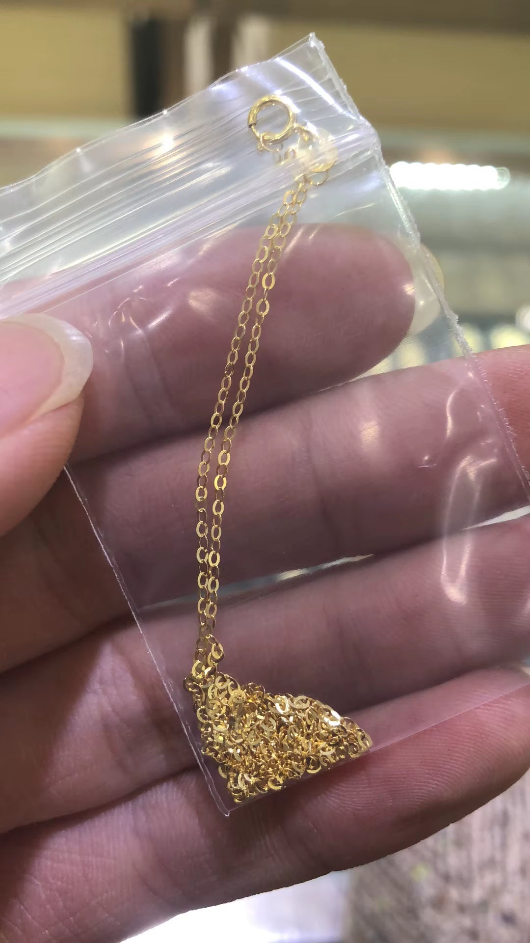 High Quality Au750 18Inch Real Solid 18K Gold Choker Necklace-About 0.3 Gram/Necklace