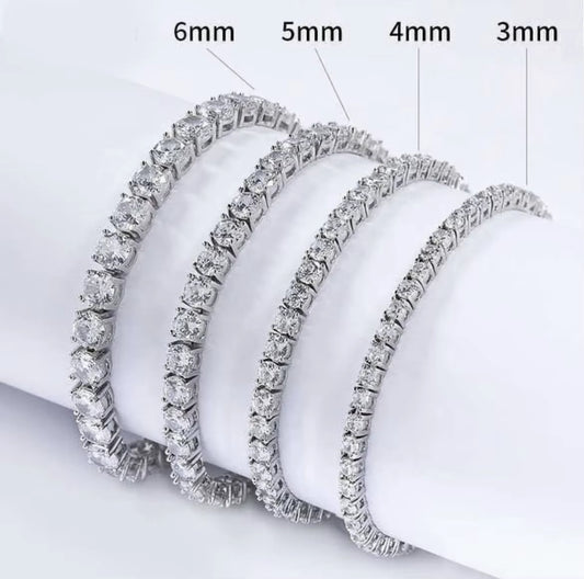 Wholesale Price 925 Sterling Silver Necklace 2Mm-6.5Mm Wide 5A CZ Diamond Tennis Chain Jewelry