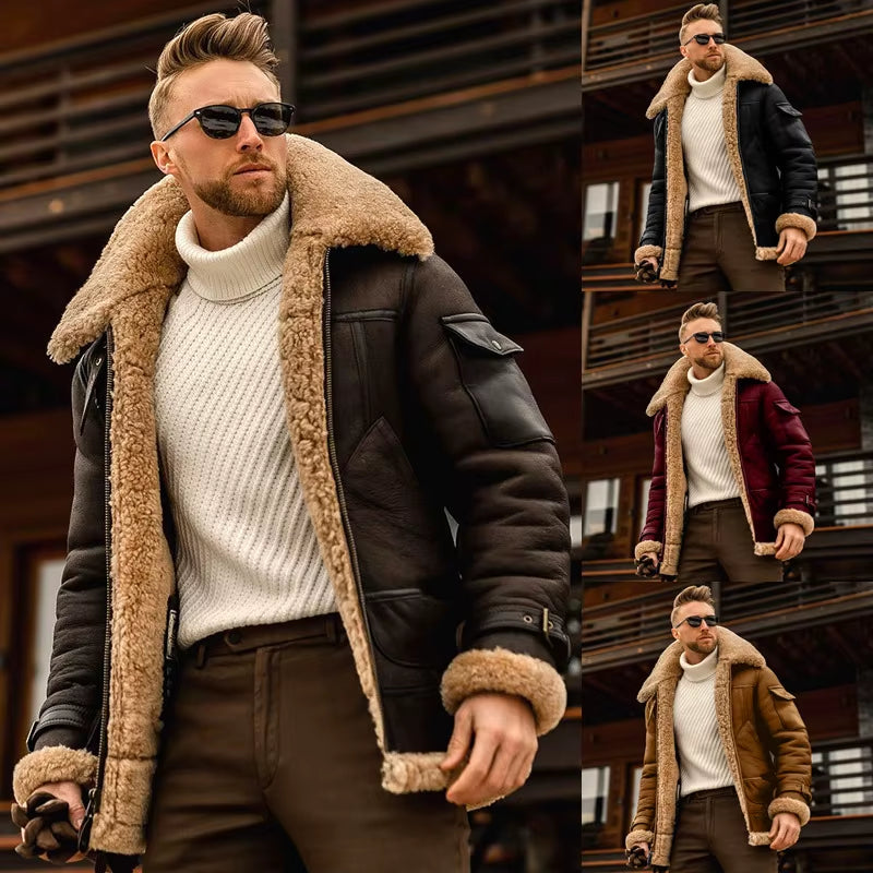 S-5XL Men'S Jacket One Piece Winter Coat Thickened Lapel Trench Coat for Winter Thicken Jackets for Male